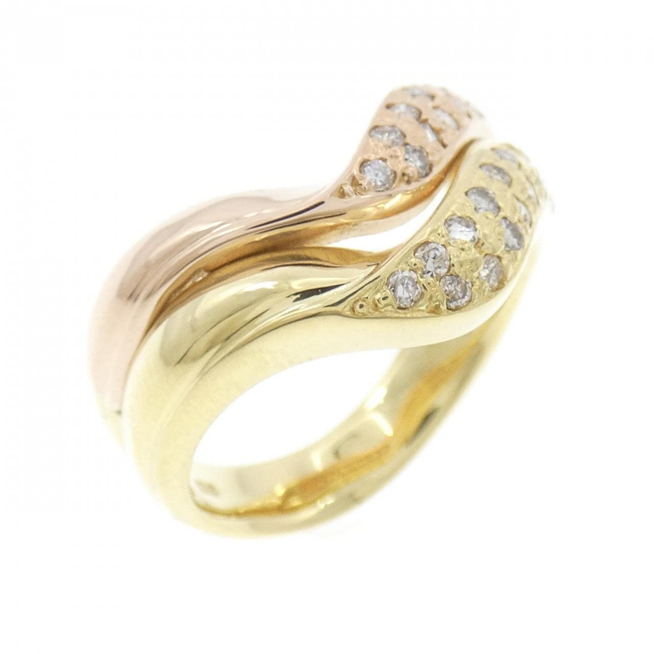 K18YG/K18PG ダイヤモンド リング 0.30CT