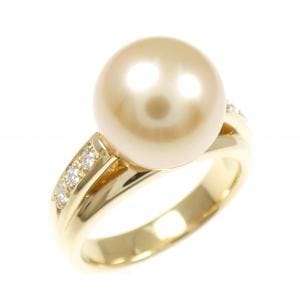 K18YG 白蝶パール リング 10.2mm