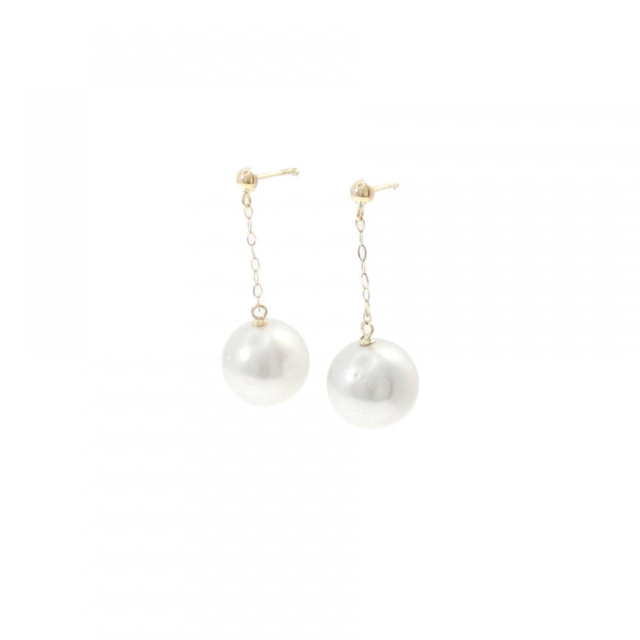 K18YG 白蝶パール ピアス 11.1mm