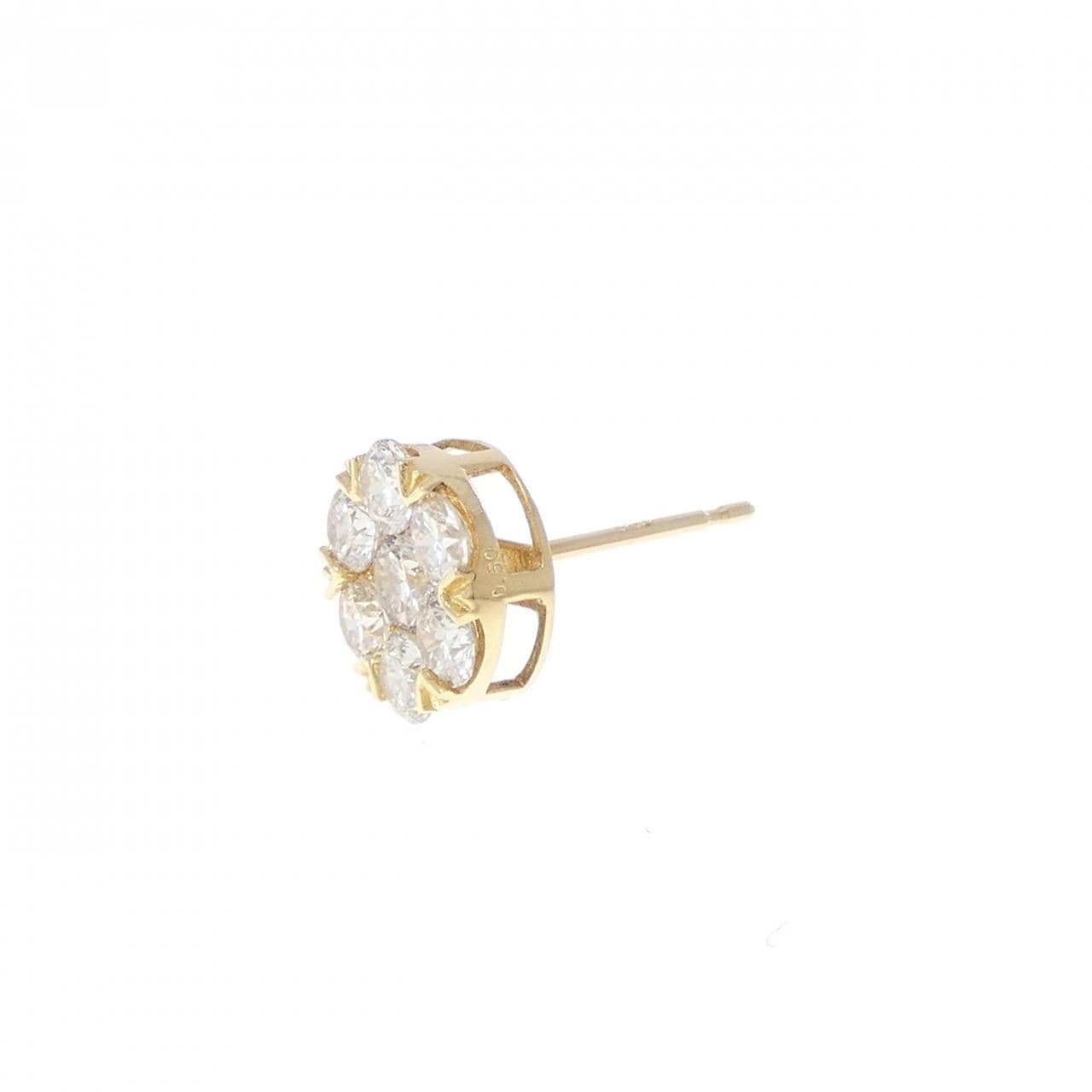 K18YG ダイヤモンド ピアス 0.60CT 片耳