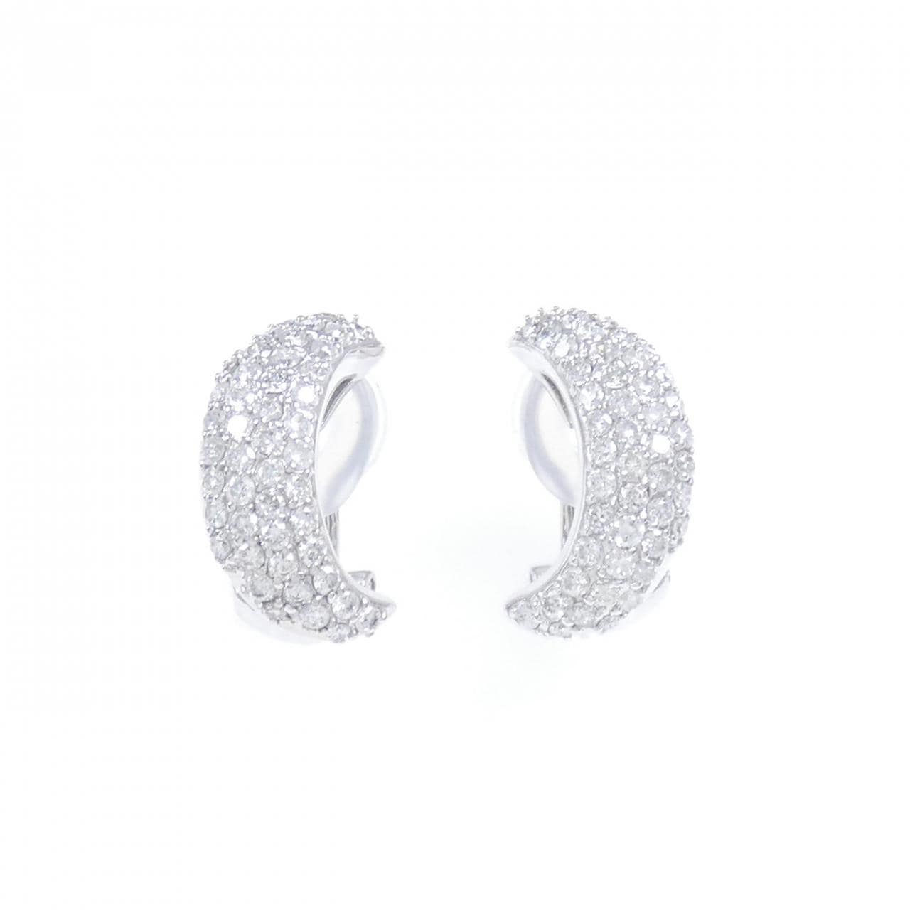 K18WG パヴェ ダイヤモンド ピアス/イヤリング 1.00CT