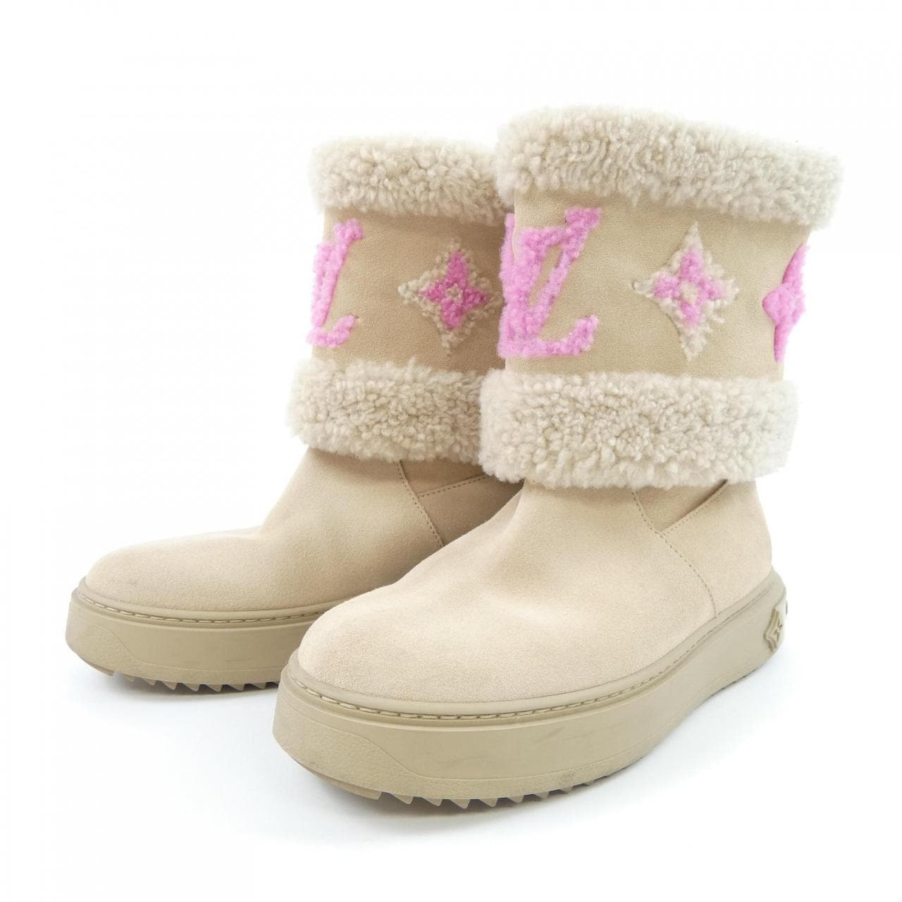 ルイヴィトン LOUIS VUITTON LVイニシャル、モノグラムフラワー スノードロップライン ブーツ