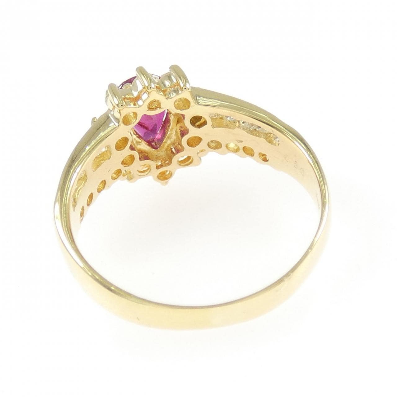 K18YG ルビー リング 0.60CT