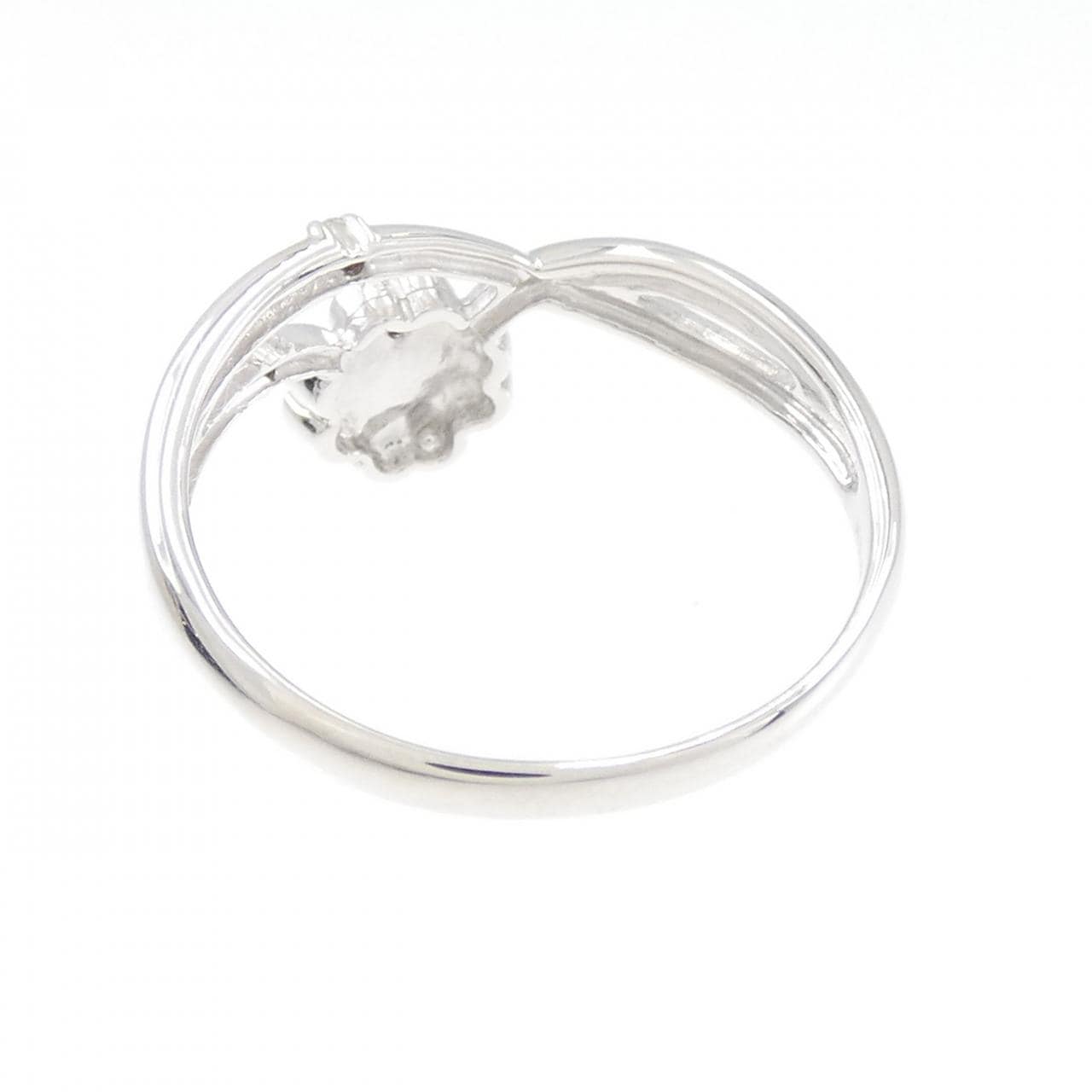 K18WG クローバー ダイヤモンド リング 0.03CT