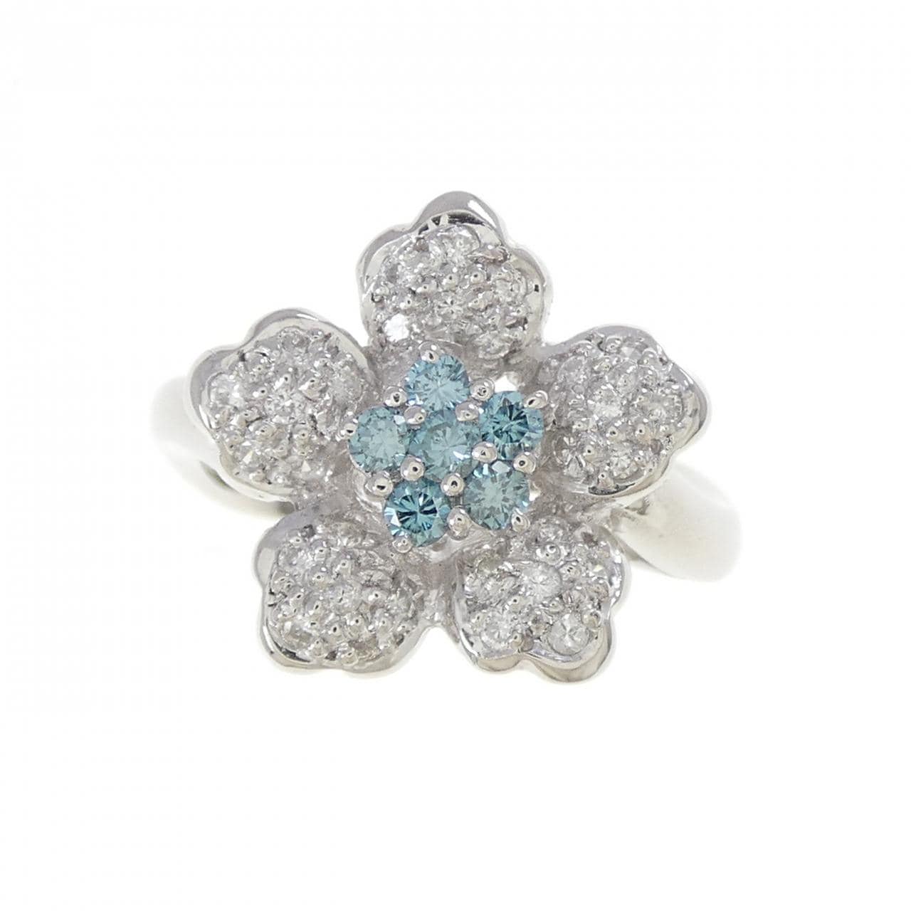 PT900 フラワー ダイヤモンド リング 0.45CT