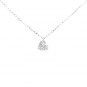 K18WG パヴェ ハート ダイヤモンド ネックレス 0.472CT