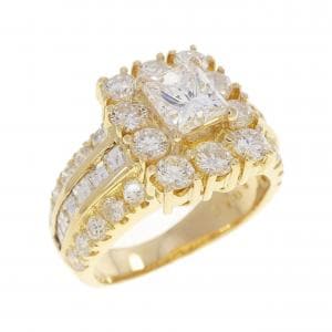 K18YG ダイヤモンド リング 1.004CT E VS2 ファンシーカット