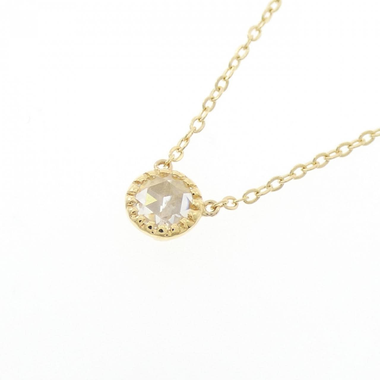 750YG ソリティア ダイヤモンド ネックレス 0.139CT