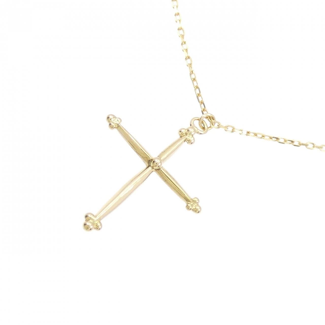 K18YG cross necklace