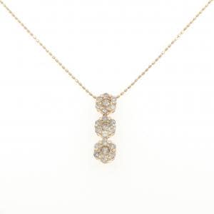 K14PG フラワー ダイヤモンド ネックレス 0.50CT