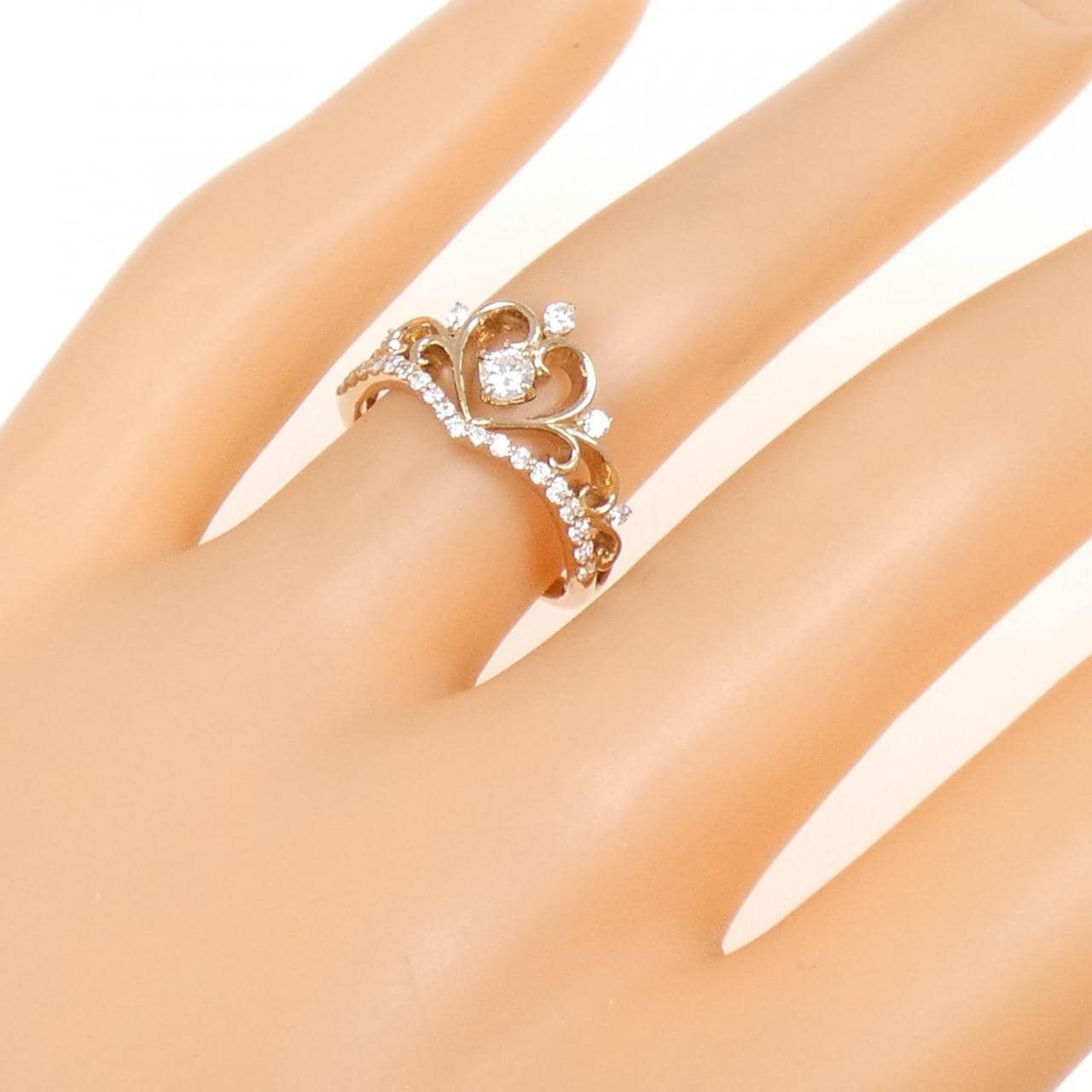 K18PG ハート ダイヤモンド リング 0.30CT