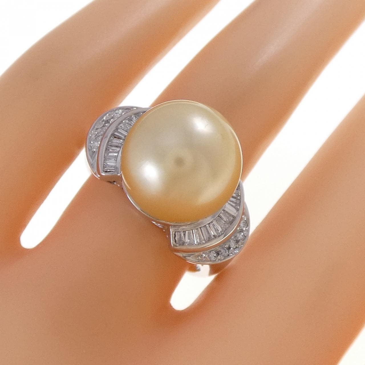 PT900 白蝶パール リング 11.9mm