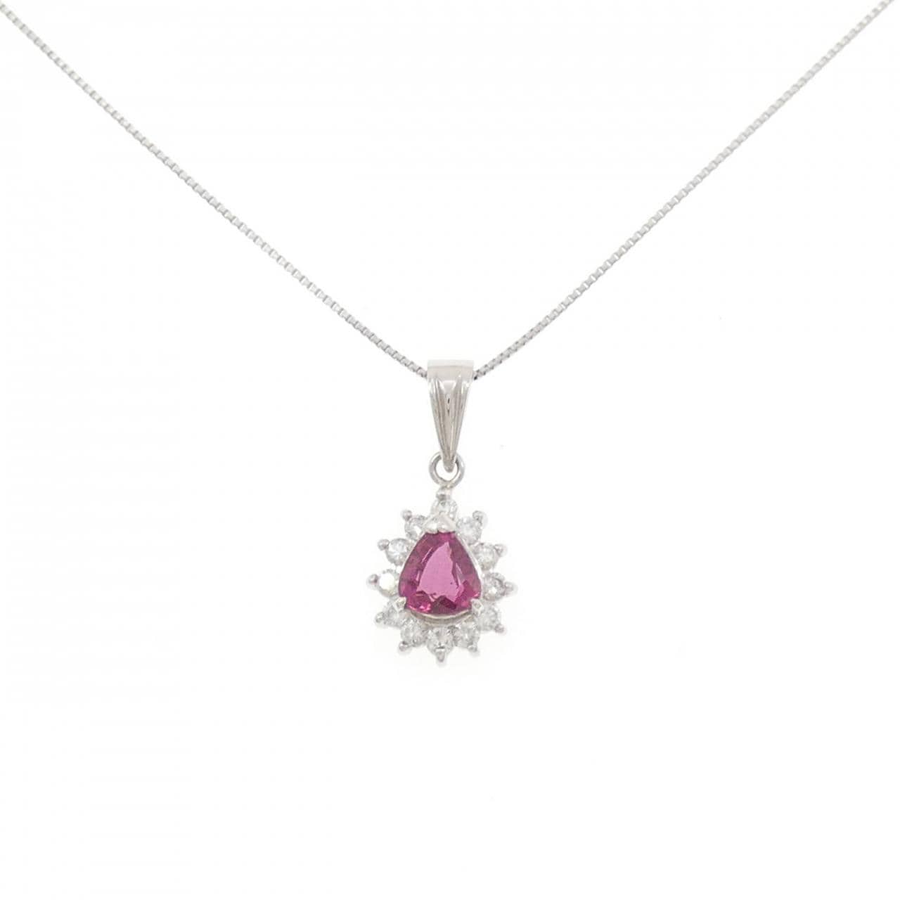 PT900/PT850 ルビー ネックレス 0.805CT