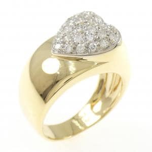 750YG/750WG パヴェ ハート ダイヤモンド リング 0.41CT