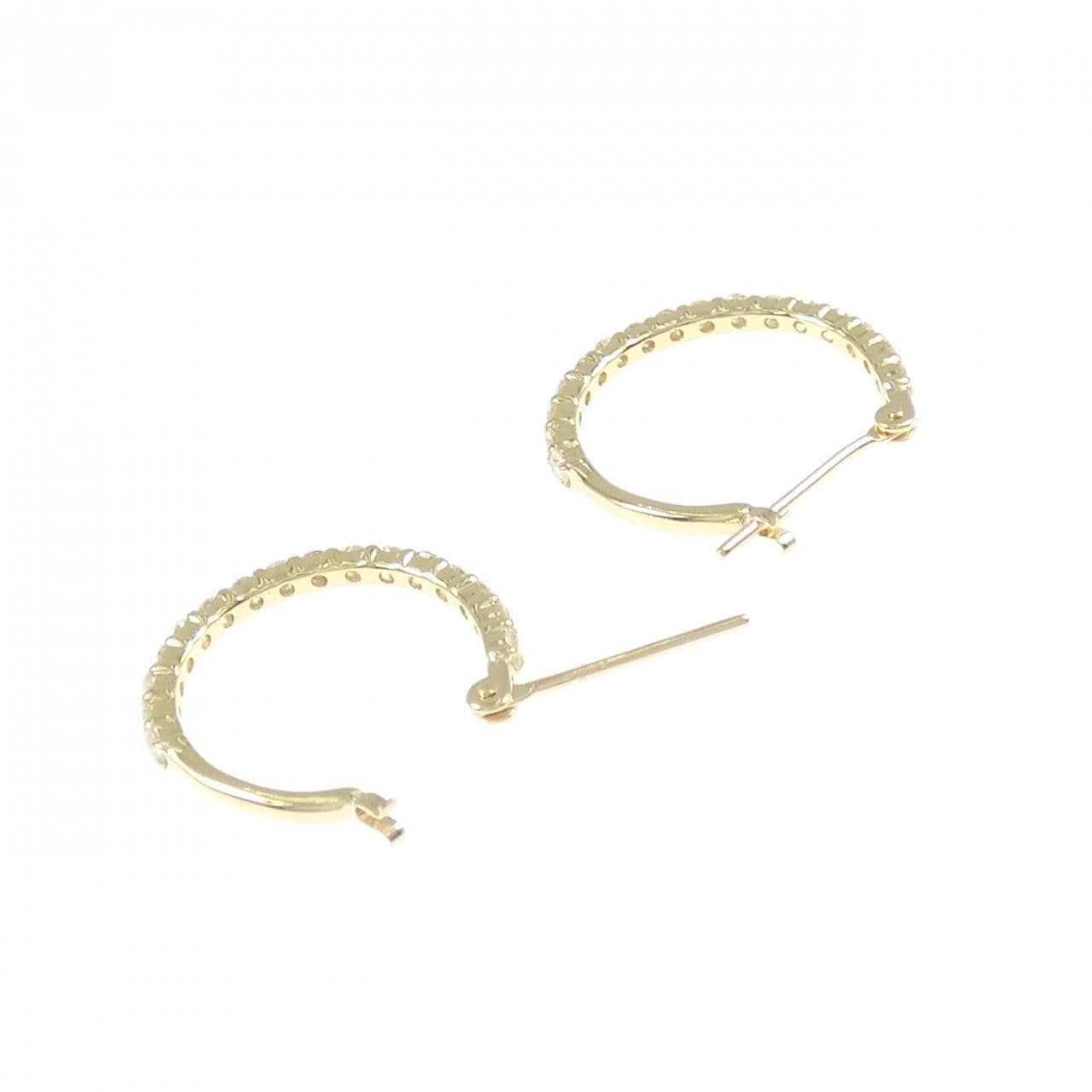 K18YG ダイヤモンド フープ ピアス 0.50CT