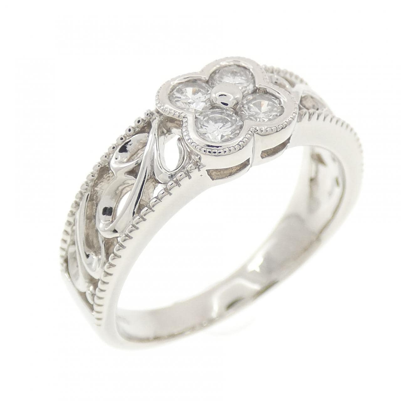 PT900 フラワー ダイヤモンド リング 0.40CT