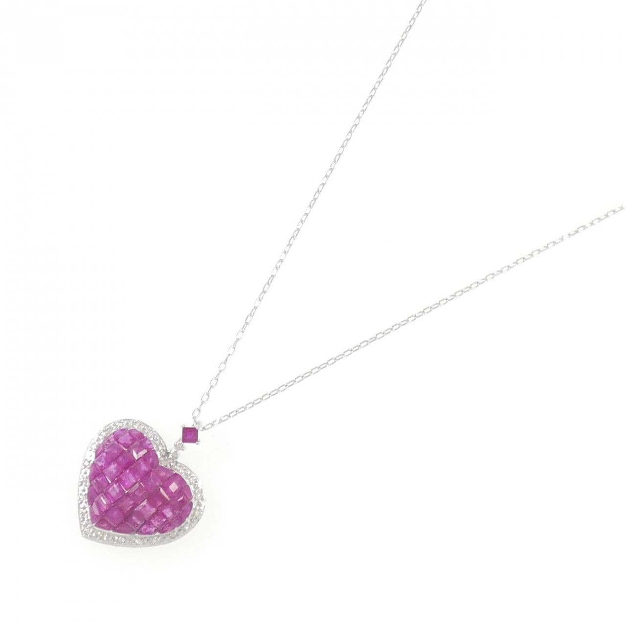 K18WG Heart Ruby Necklace 2.30CT