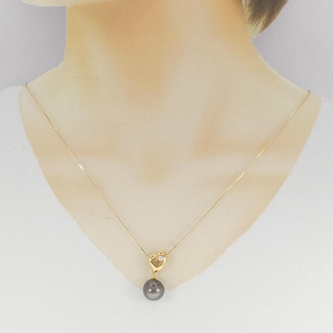 K18YG 黒蝶パール ネックレス 11.3mm