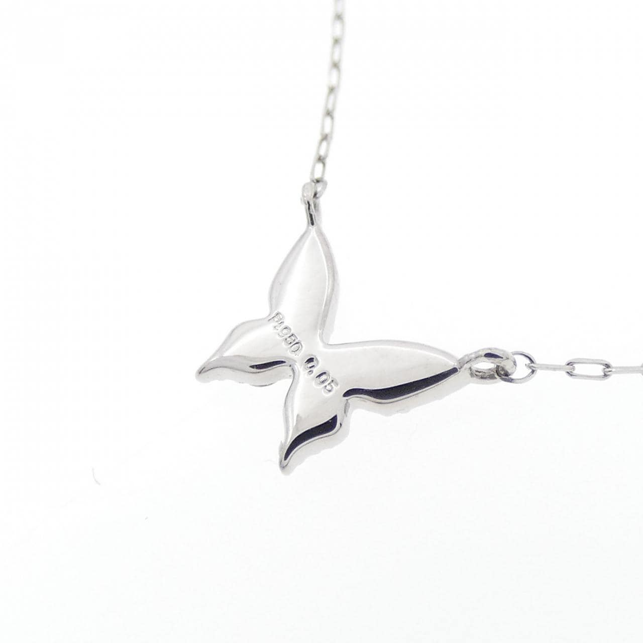 [BRAND NEW] PT950/PT900 Butterfly Diamond Necklace 0.05CT