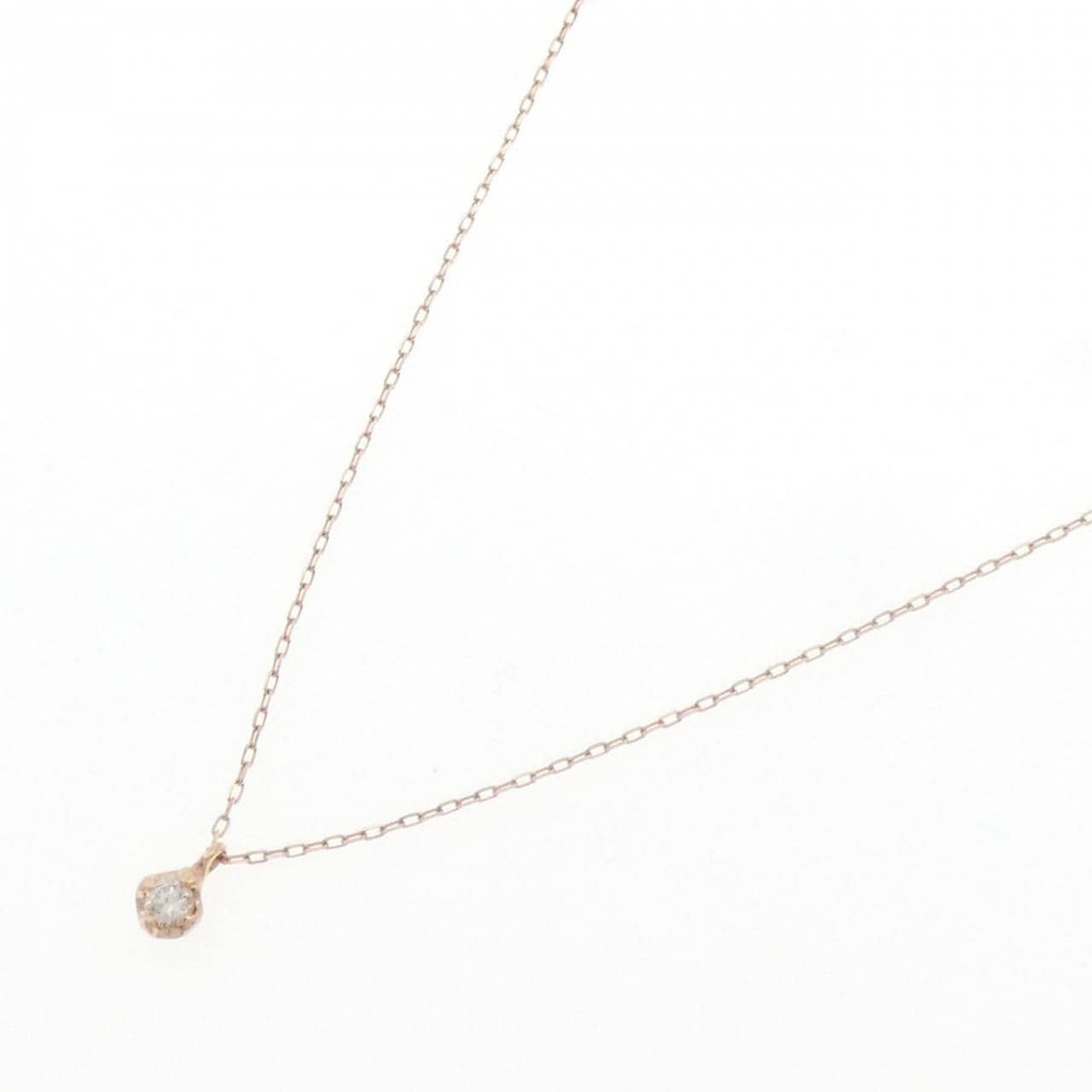 K10PG ソリティア ダイヤモンド ネックレス 0.05CT