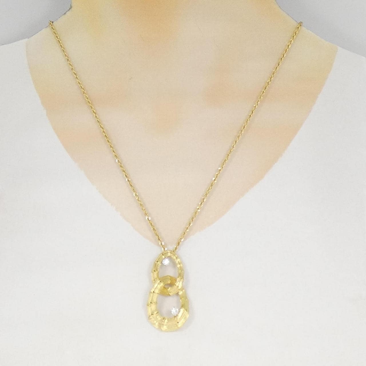 K18YG/K18WG ダイヤモンド ネックレス 0.28CT