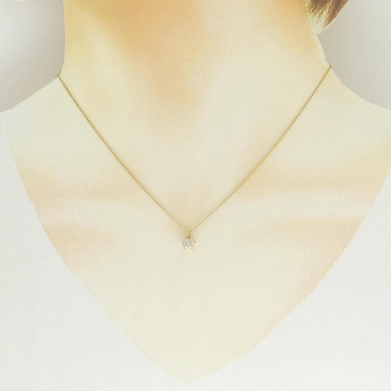 K18YG ソリティア ダイヤモンド ネックレス 0.43CT