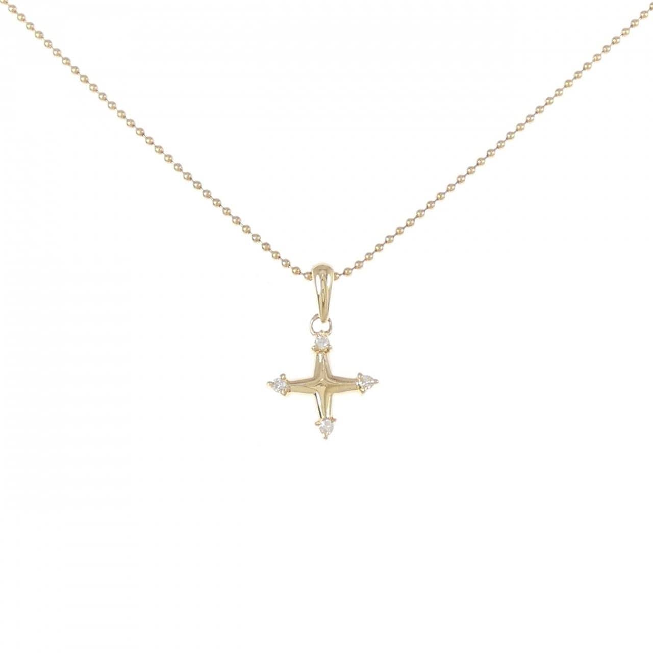 K18YG クロス ダイヤモンド ネックレス 0.04CT