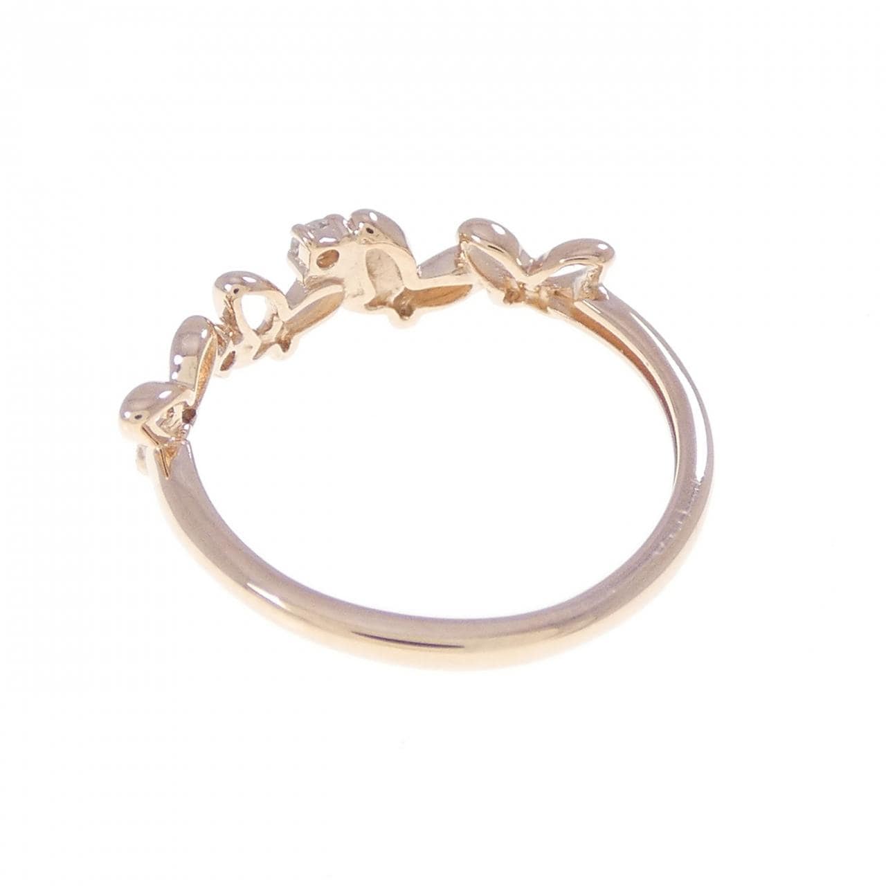 K10PG バタフライ ダイヤモンド ピンキーリング