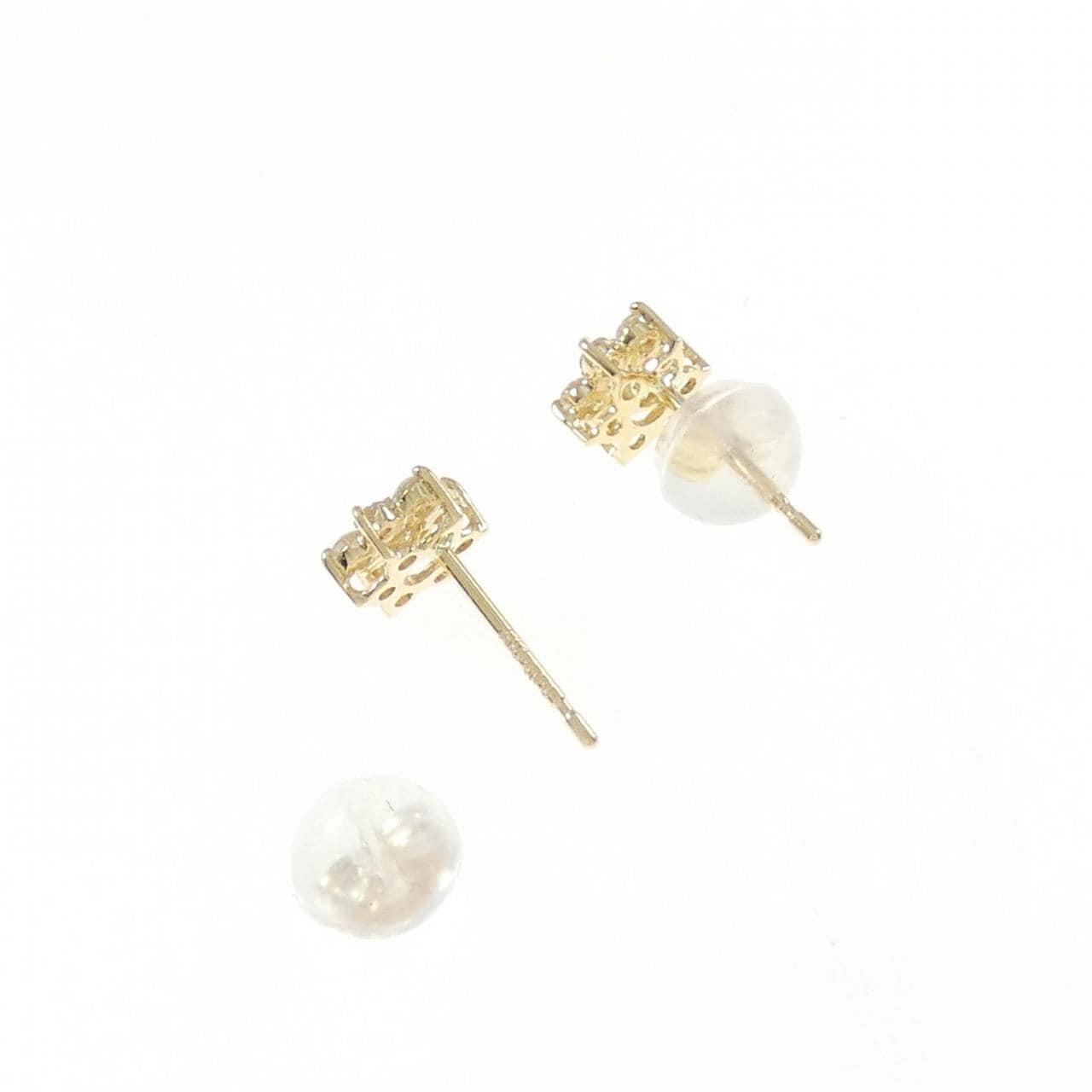 [Remake] K18YG flower Diamond earrings 0.20CT