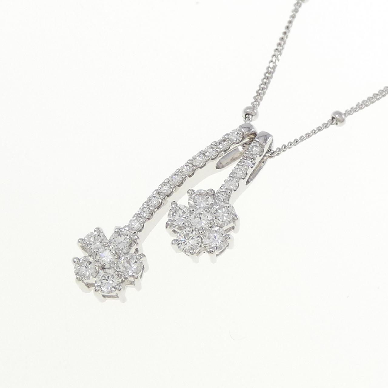 K18WG/750WG 2WAY ダイヤモンド ネックレス 0.22CT