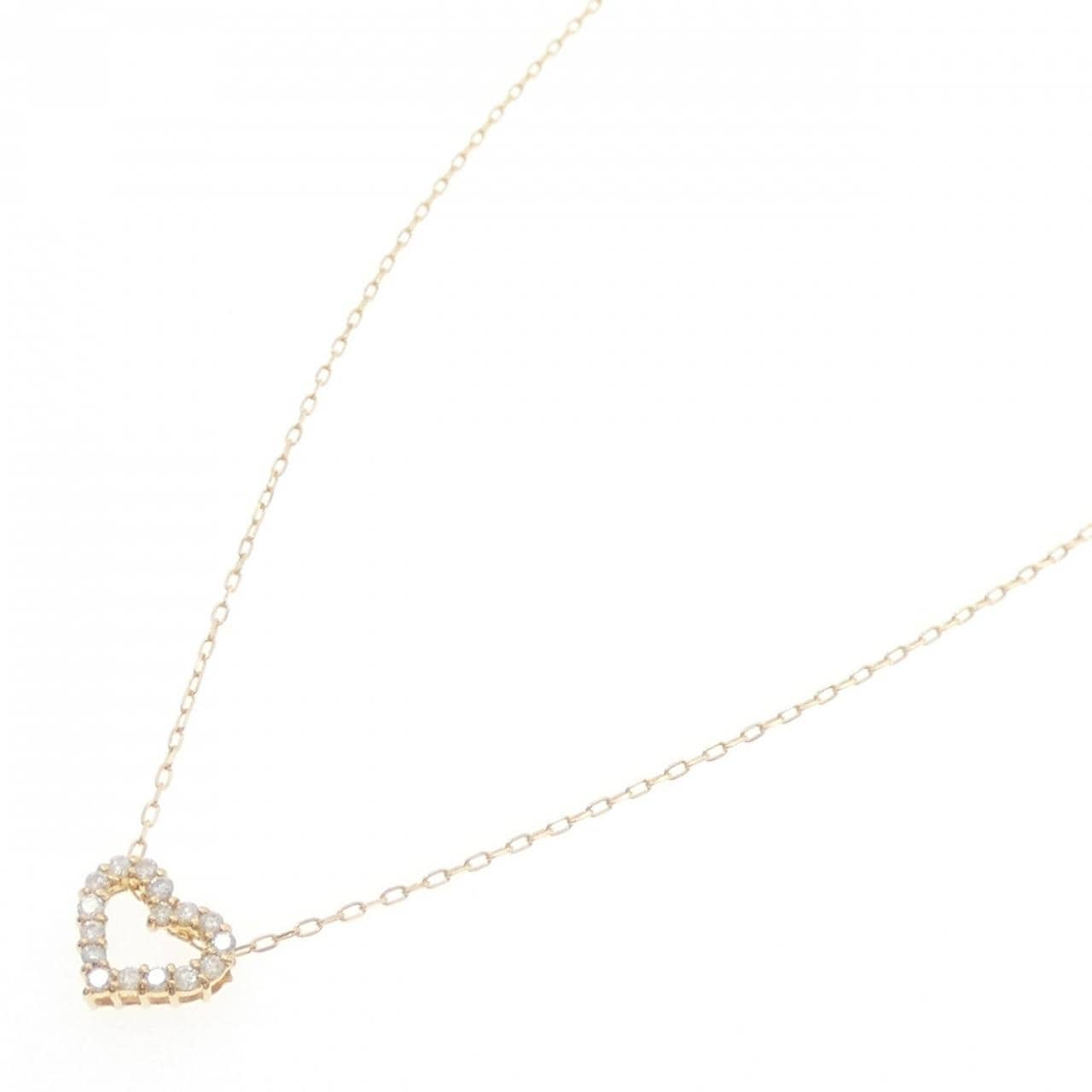 K18YG ハート ダイヤモンド ネックレス 0.20CT