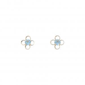 【新品】K18YG フラワー ブルートパーズ ピアス