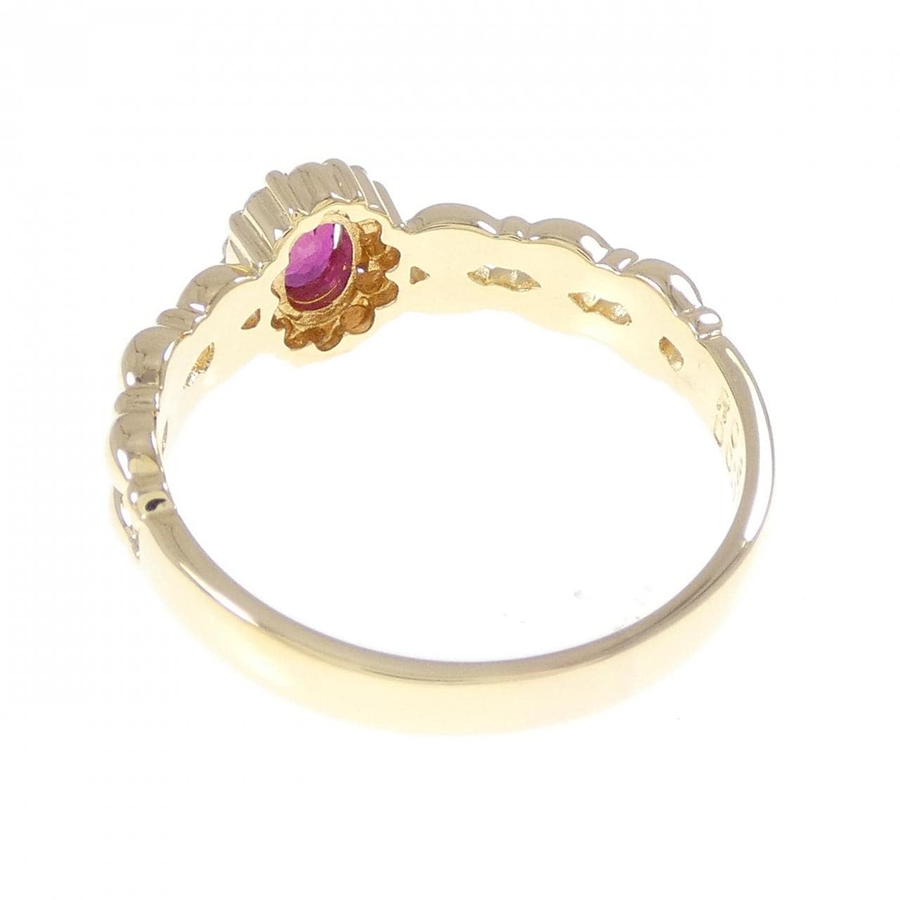 K18YG ルビー リング 0.38CT