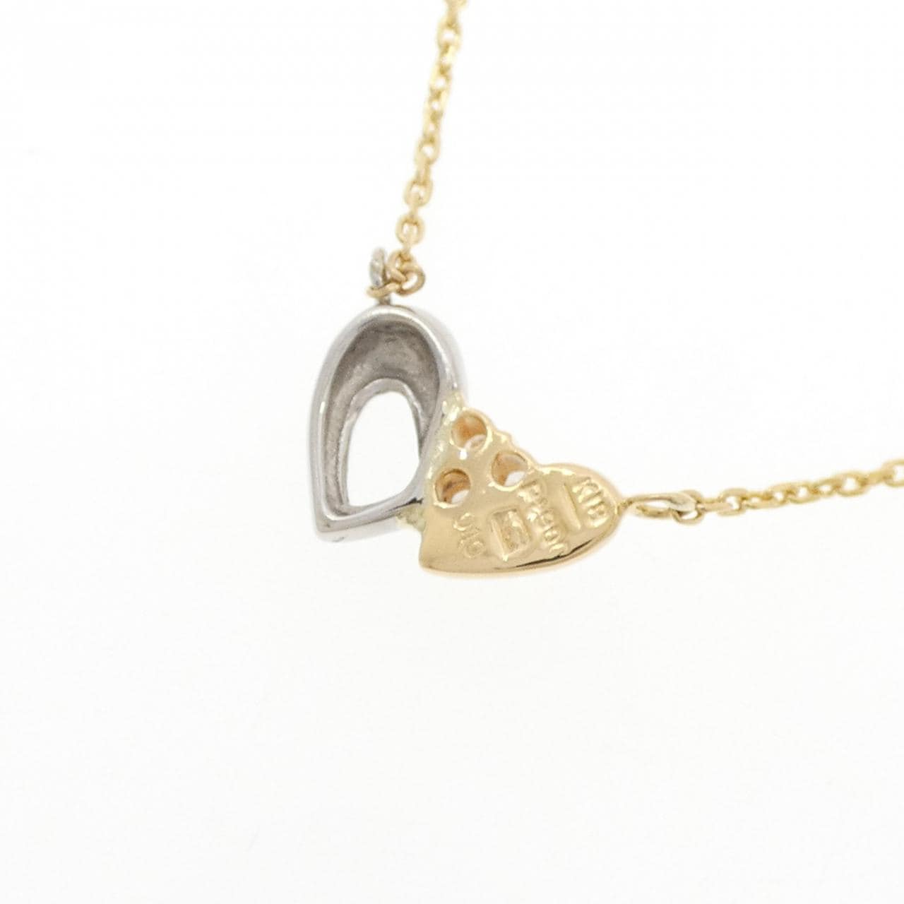 K18YG/PT900 ダイヤモンド ネックレス 0.10CT