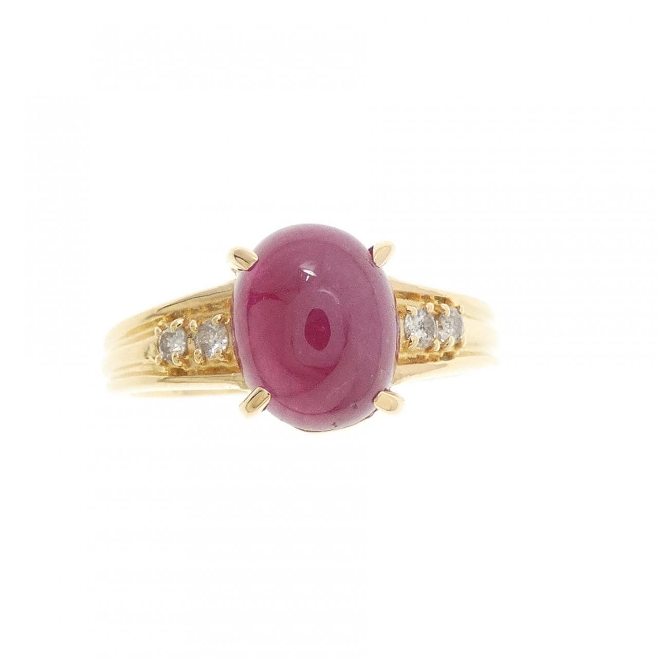 K18YG ルビー リング 2.96CT
