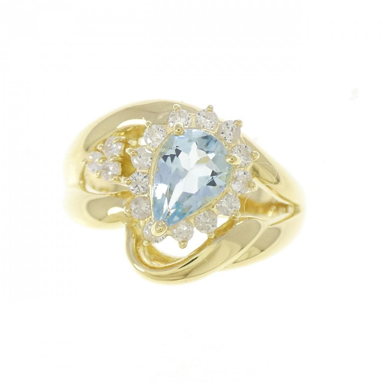 K18YG アクアマリン リング 0.48CT