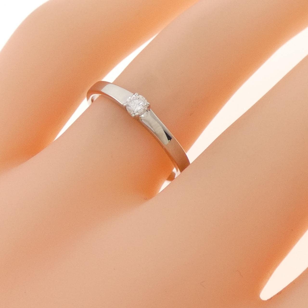 PT900 ソリティア ダイヤモンド リング 0.084CT