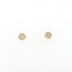 K18YG ソリティア ダイヤモンド ピアス 0.20CT
