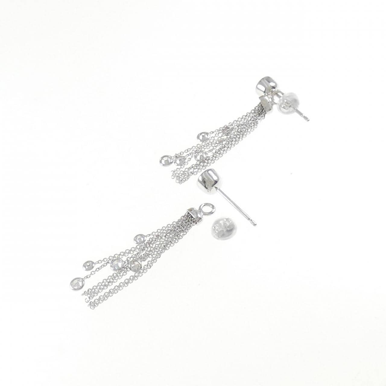 K18WG 2WAY Diamond earrings 1.32CT