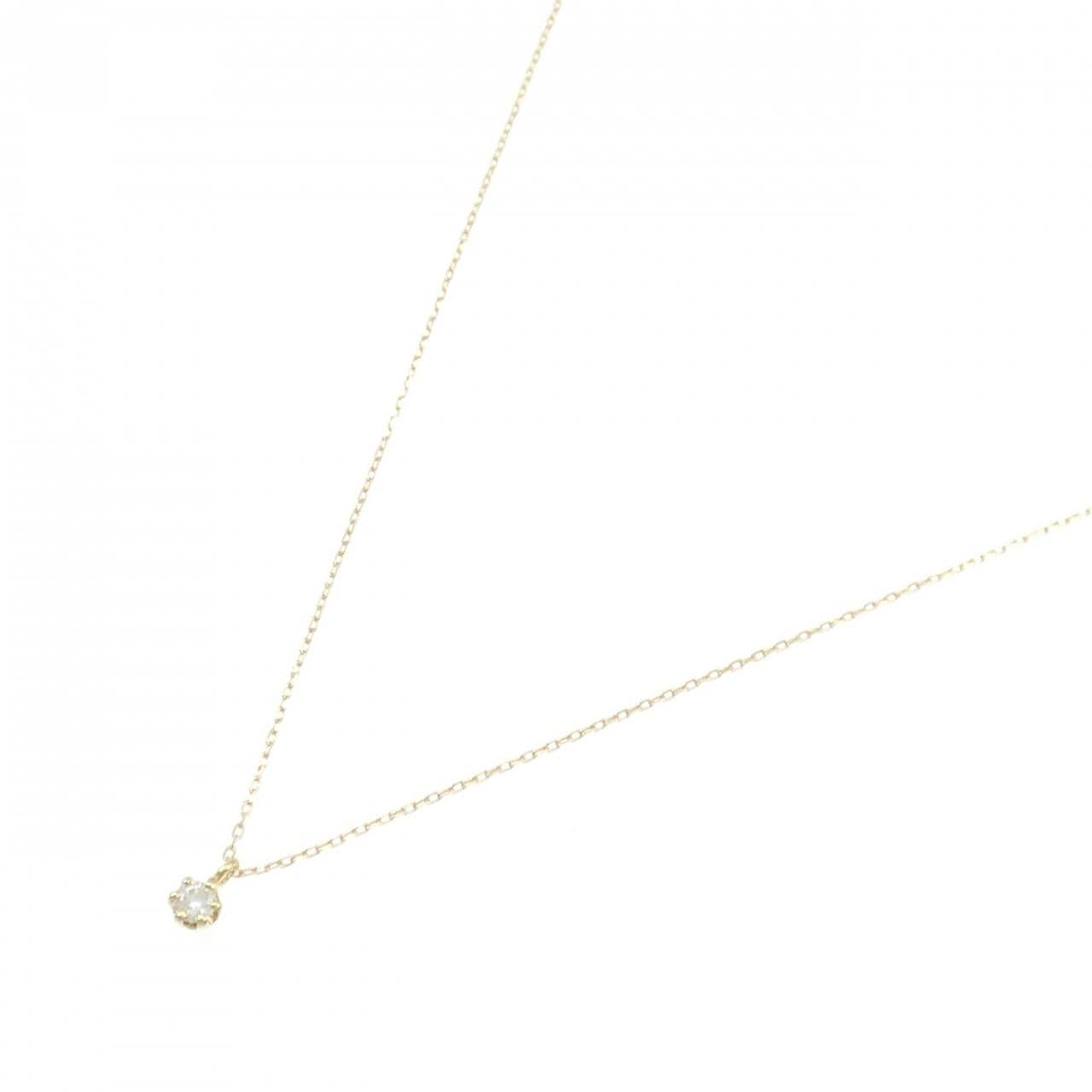 K18YG ソリティア ダイヤモンド ネックレス 0.05CT