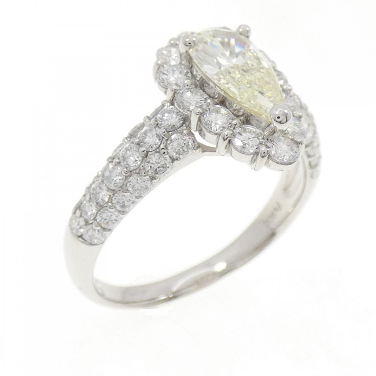 PT900 ダイヤモンド リング 1.034CT VLY VS2 ペアシェイプ