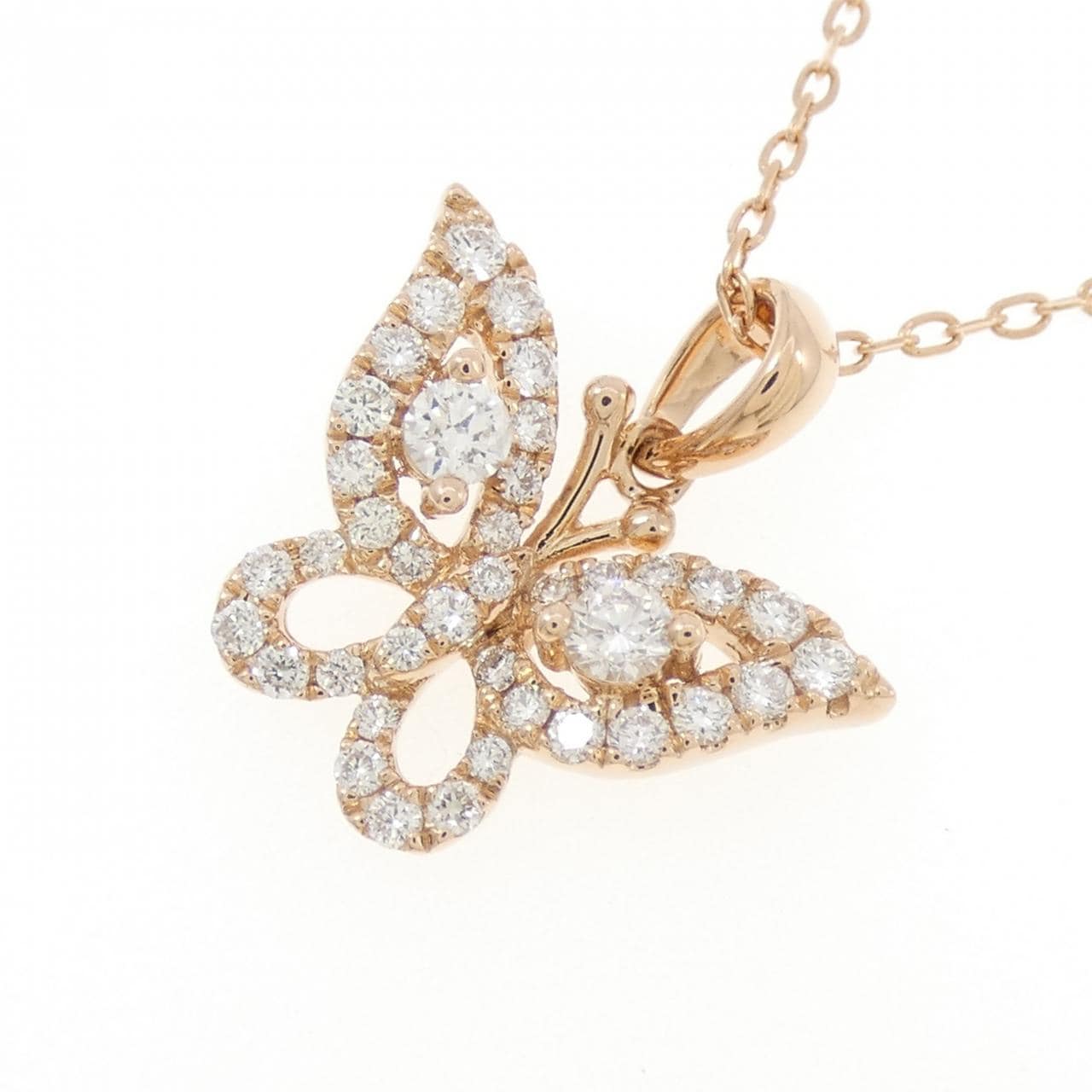750PG 蝴蝶钻石项链
