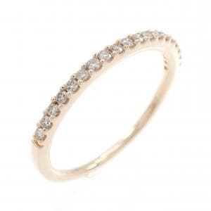 K18PG ハーフエタニティ ダイヤモンド リング 0.13CT