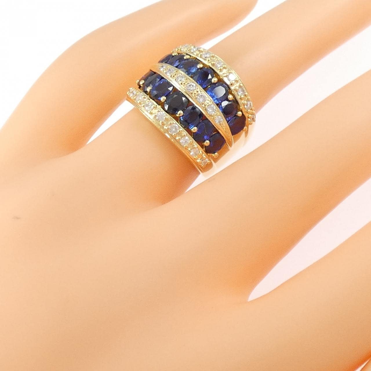 K18YG サファイヤ リング 3.44CT