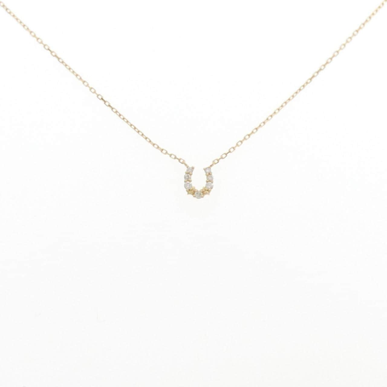 Agete馬蹄形鑽石項鍊 0.05CT