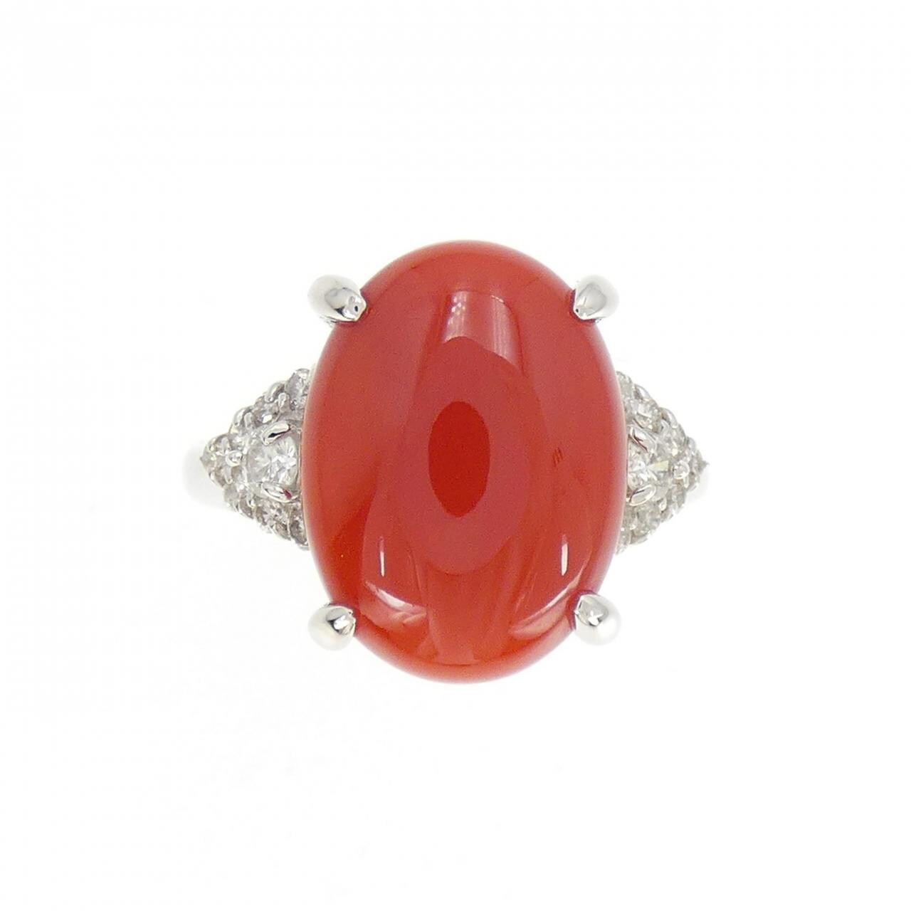 PT900 サンゴ リング 6.41CT