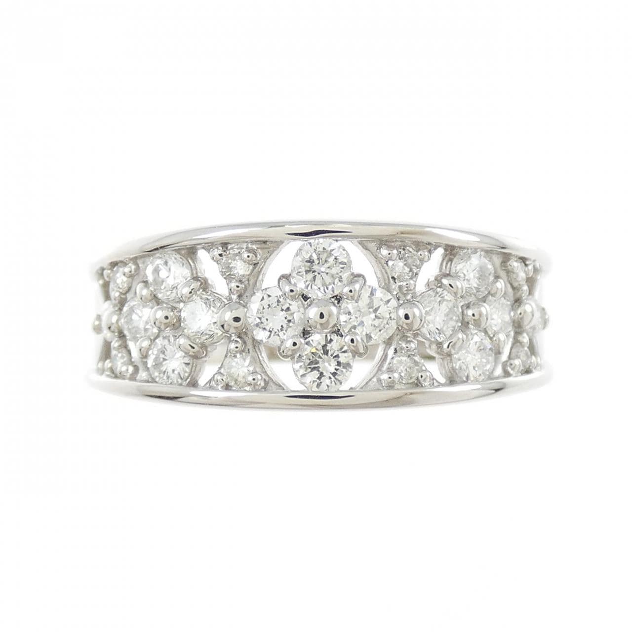 PT900 フラワー ダイヤモンド リング 0.50CT