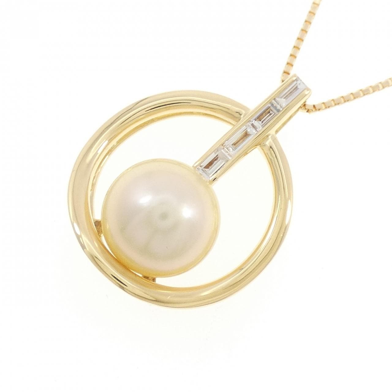 K18YG 白蝶パール ネックレス 12mm