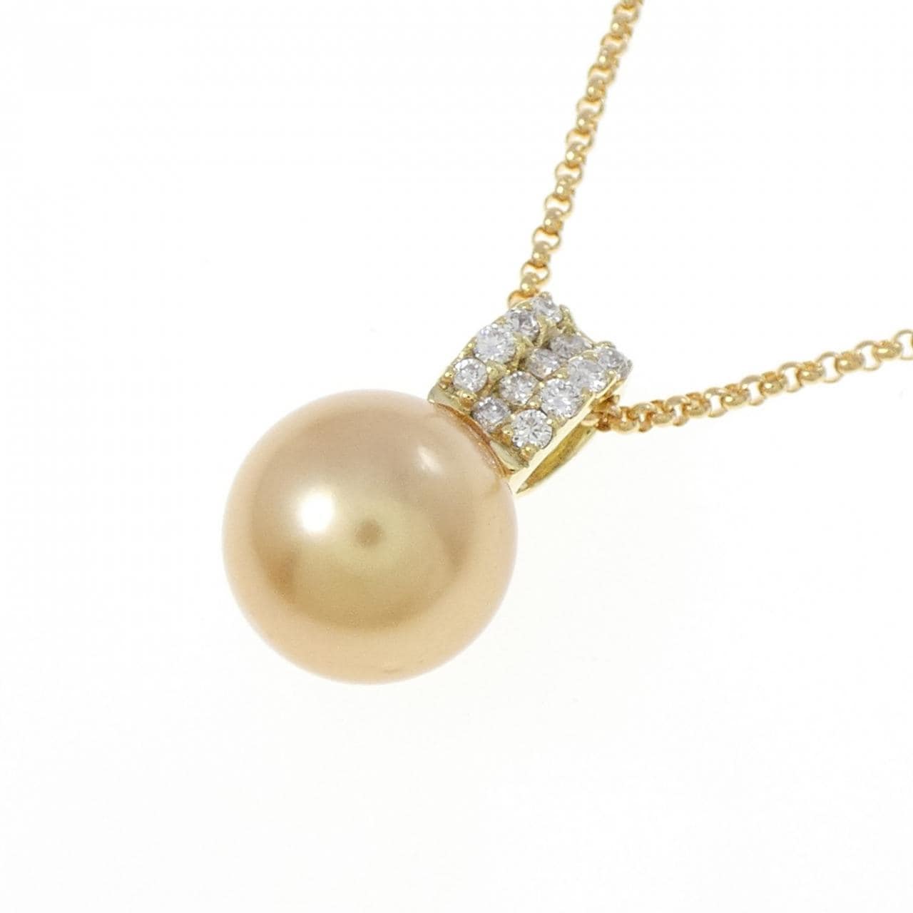 K18YG 白蝶パール ネックレス 10.4mm