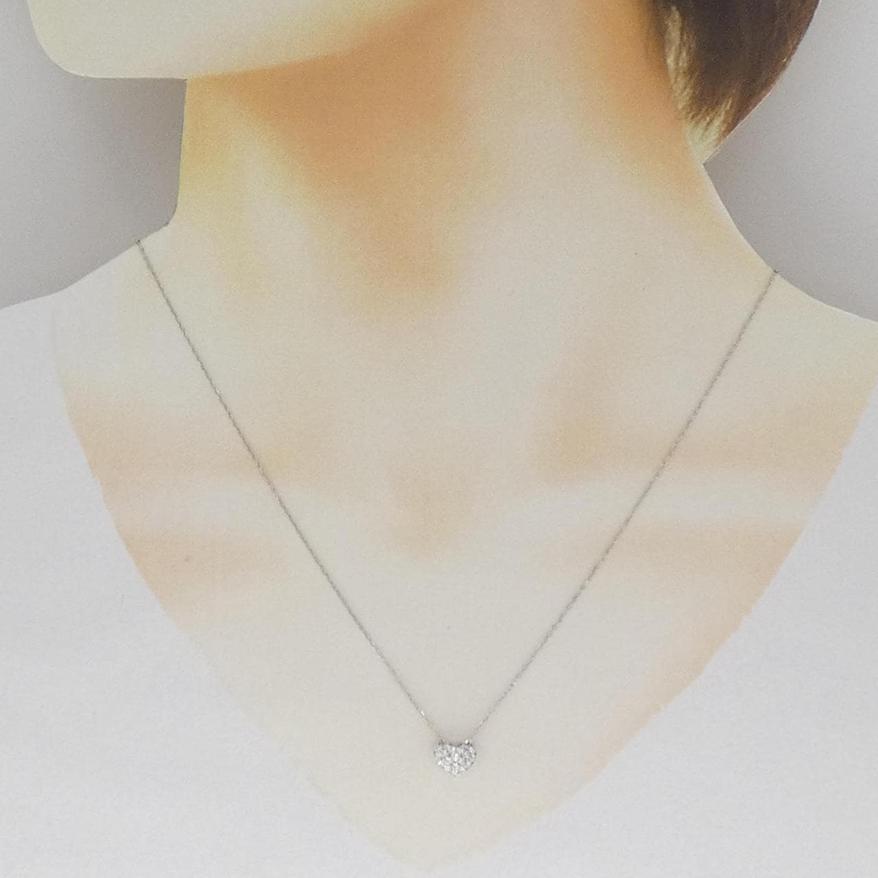 K10WG ハート ダイヤモンド ネックレス 0.20CT